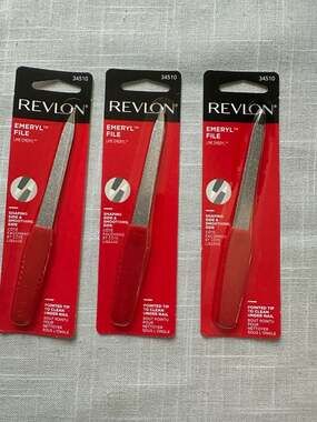 Revlon Emeryl Compact Metal Nail File with Pointed Tip, 34510 - Pack of 3
